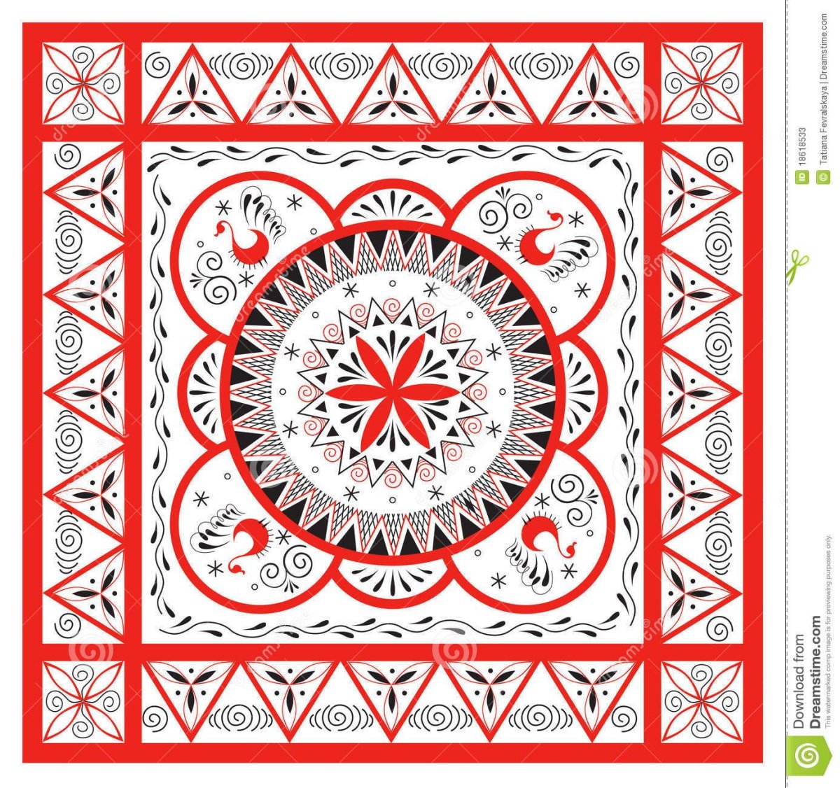 Мезенская роспись кораблик