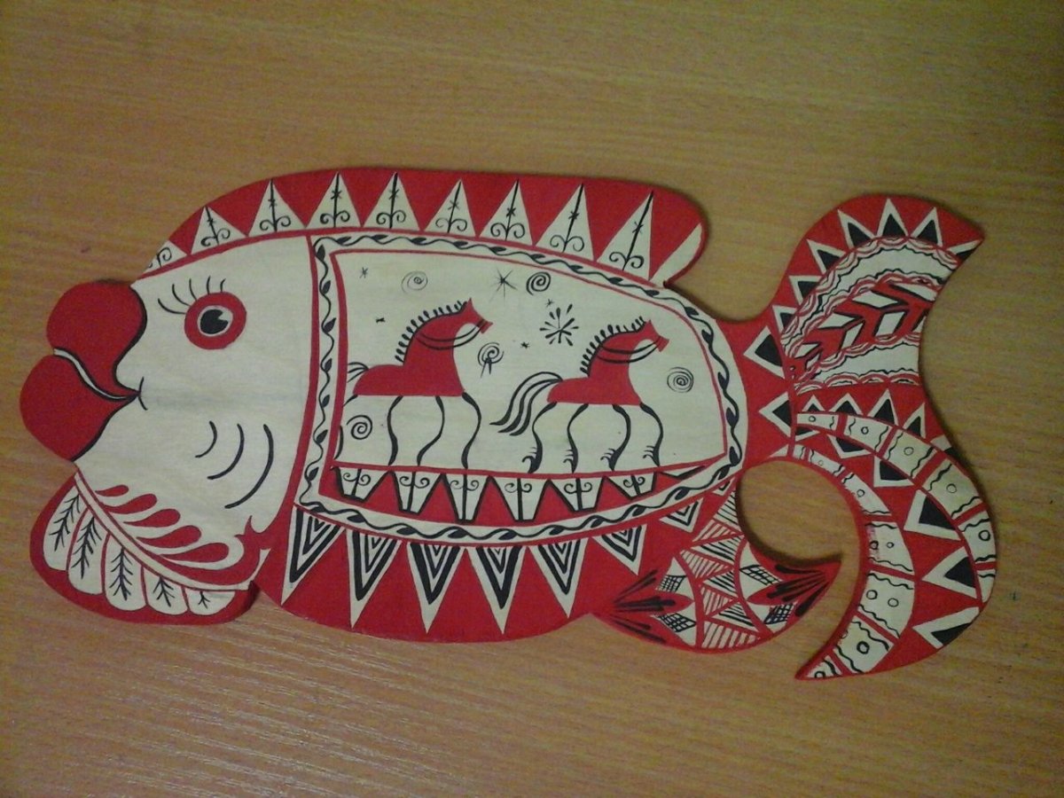 Мезенская роспись Жар птица