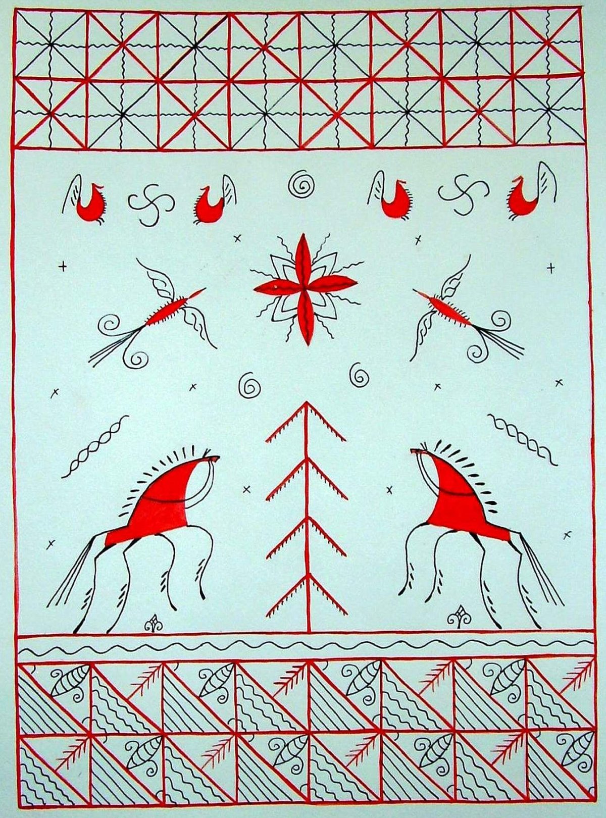 Пучужская роспись элементы росписи