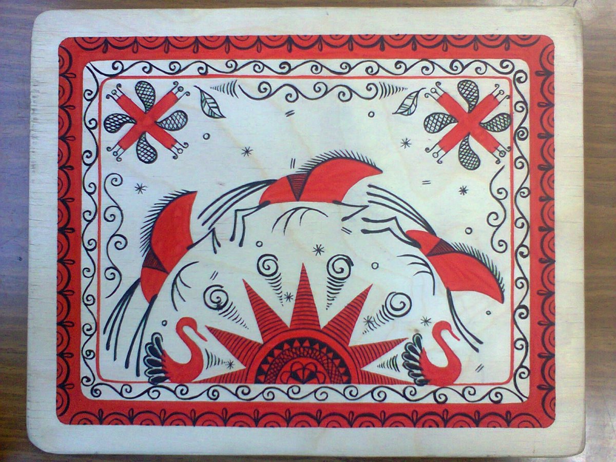 Мезенская роспись элементы стихии