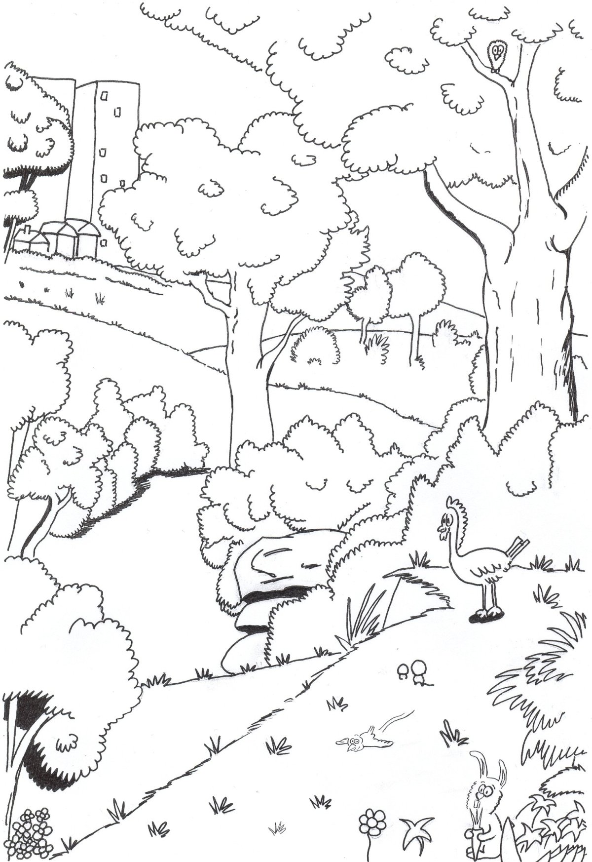 Качели на дереве раскраска