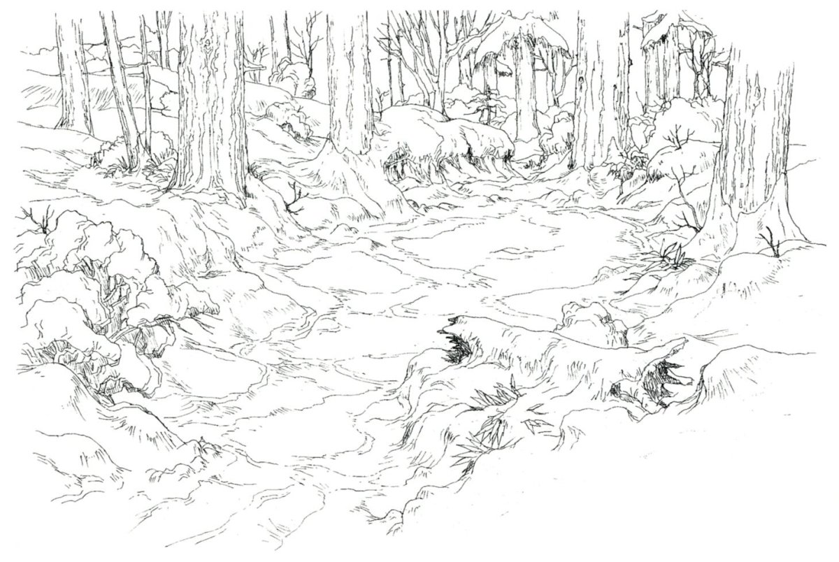 Пейзаж карандашом