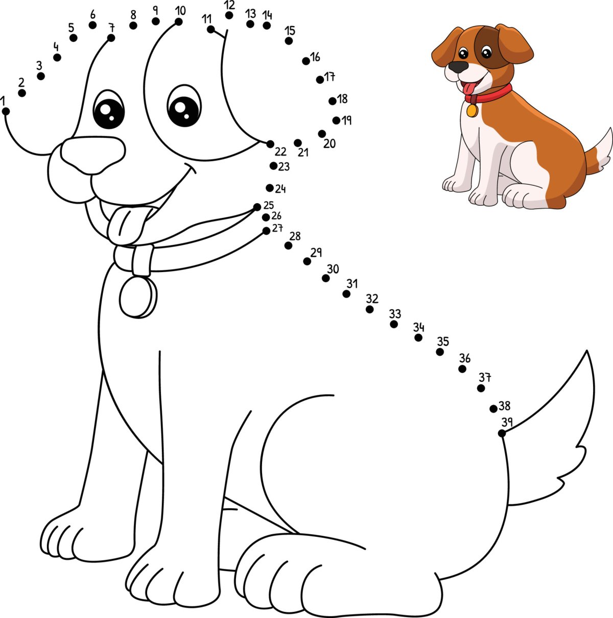 Собачка обводить по точкам