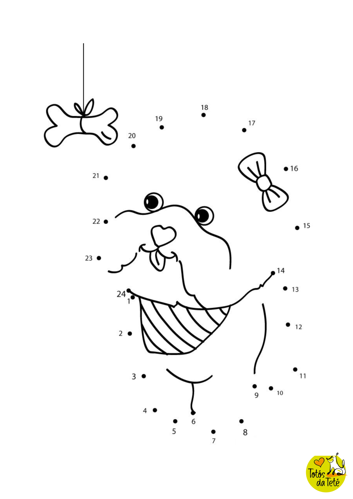 Обведи по точкам собака