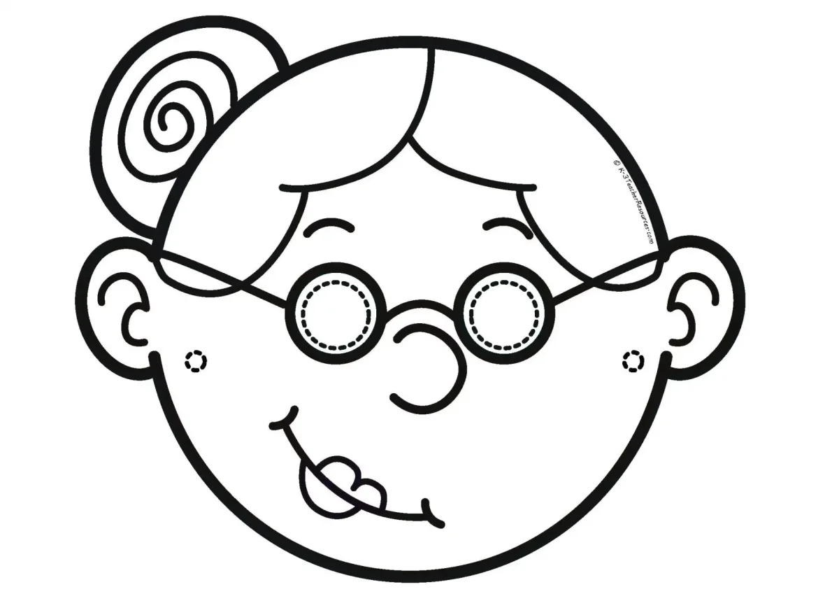 Раскраска лицо бабушки