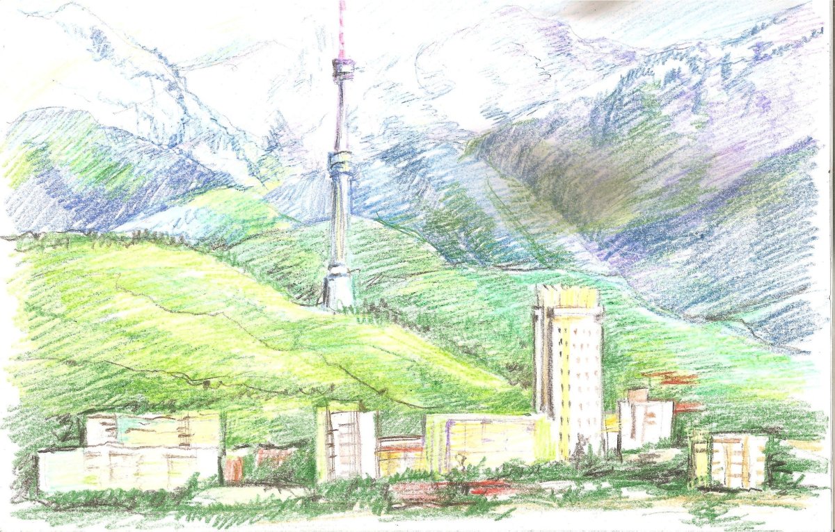 Раскраска достопримечательности Алматы для детей