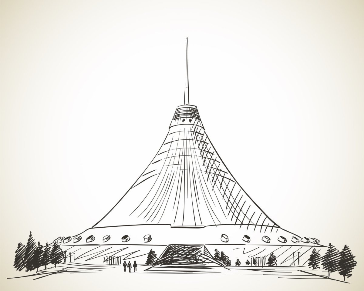 Хан Шатыр силует черный