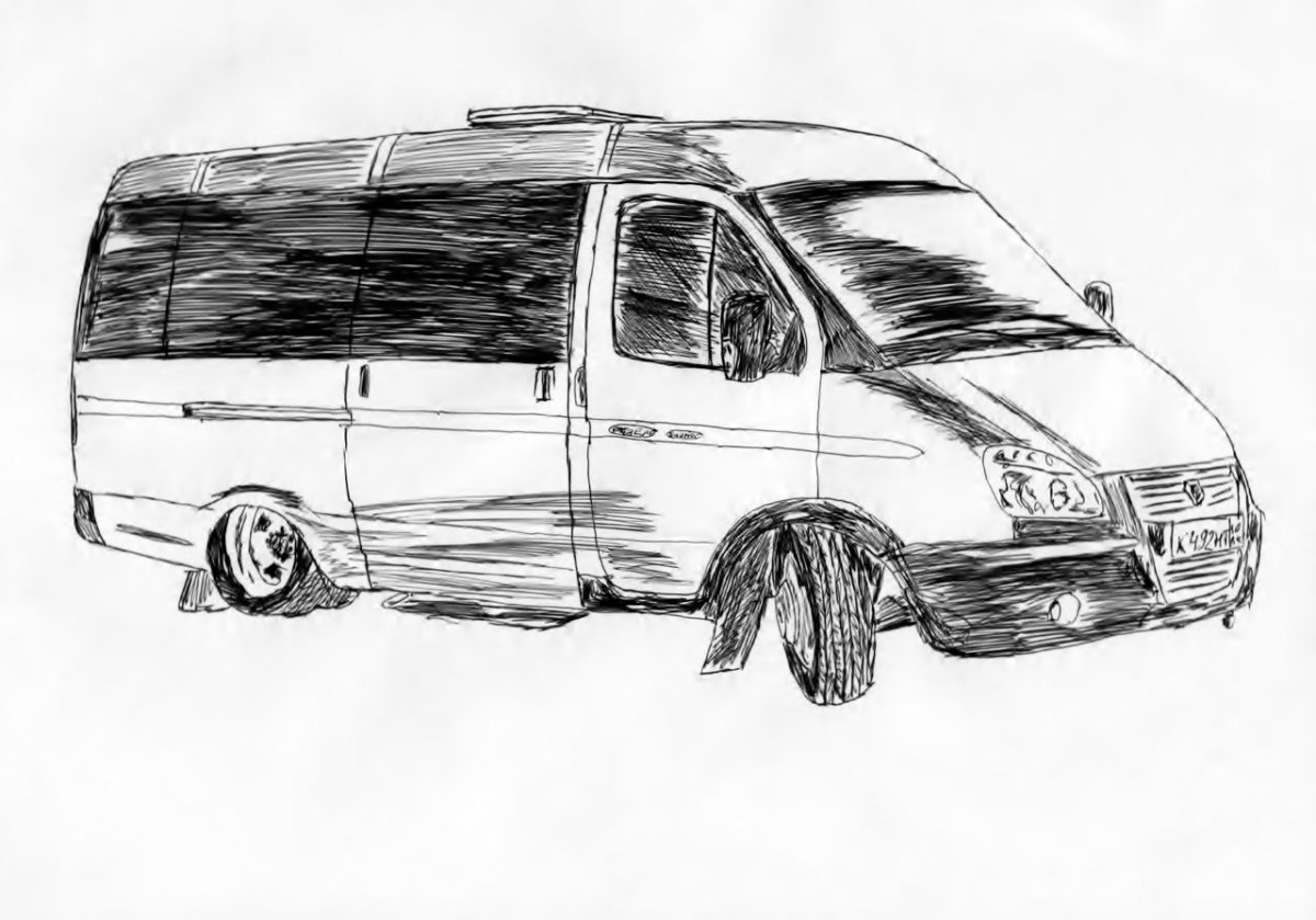 Газель вид сбоку рисунок