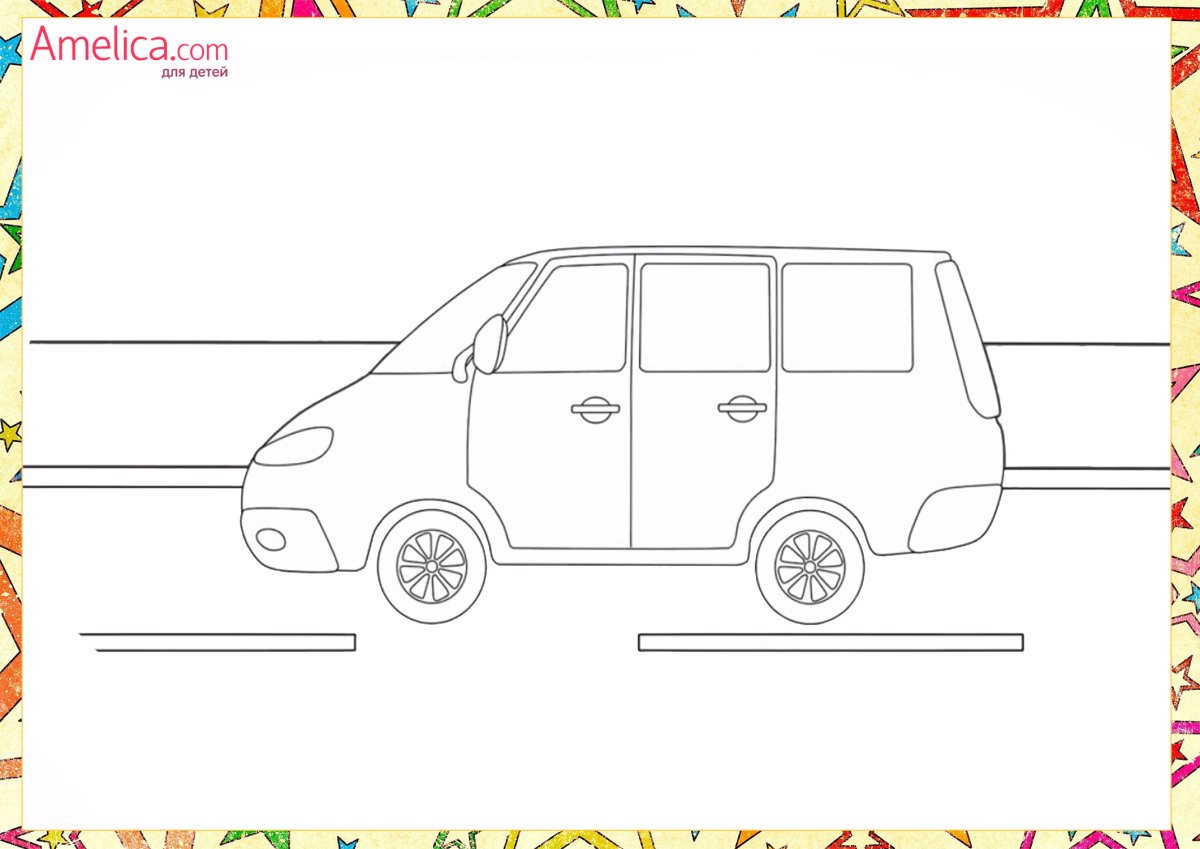 Раскраски машины Газель эвакуатор