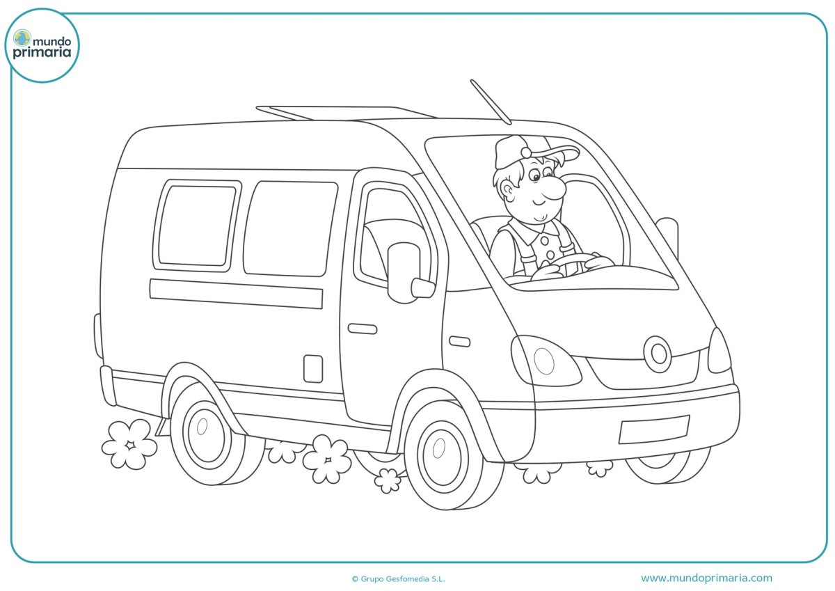 Водитель раскраска для детей