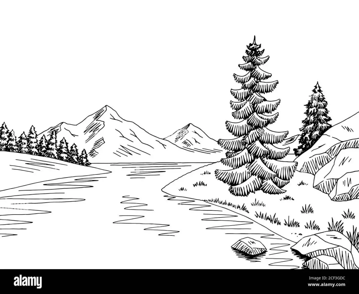 Раскраска. У реки