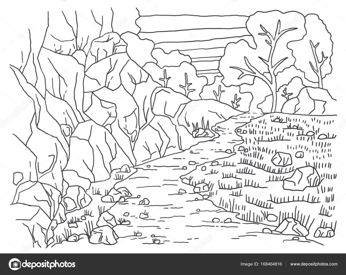 Раскраска пейзаж