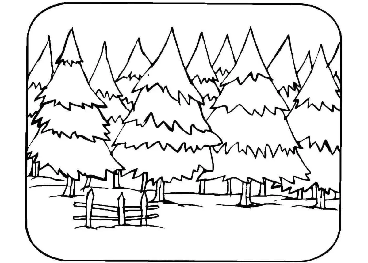 Раскраска пейзаж