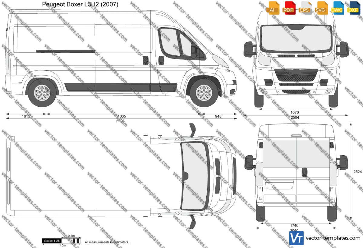 Габариты Пежо боксер 3 l2h2 грузовой отсек