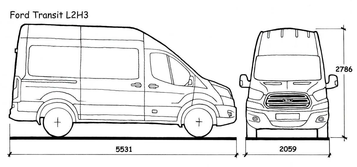 Ford Transit l3h3 габариты