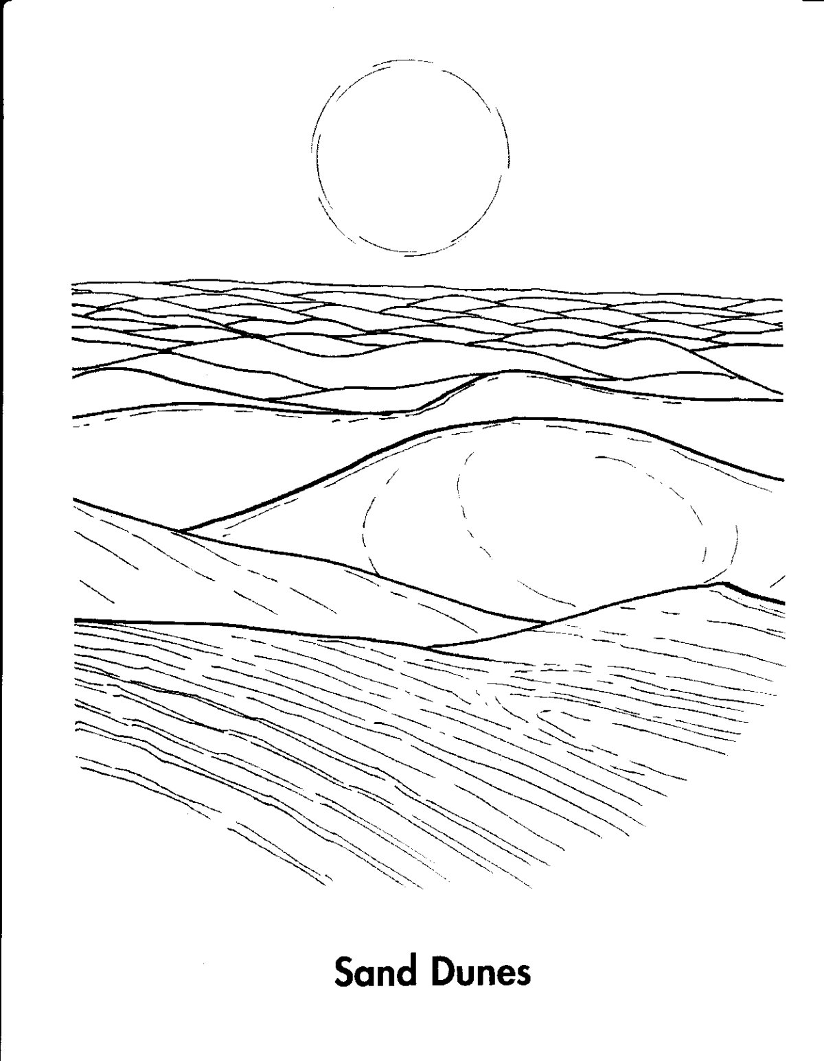 Горный пейзаж раскраска