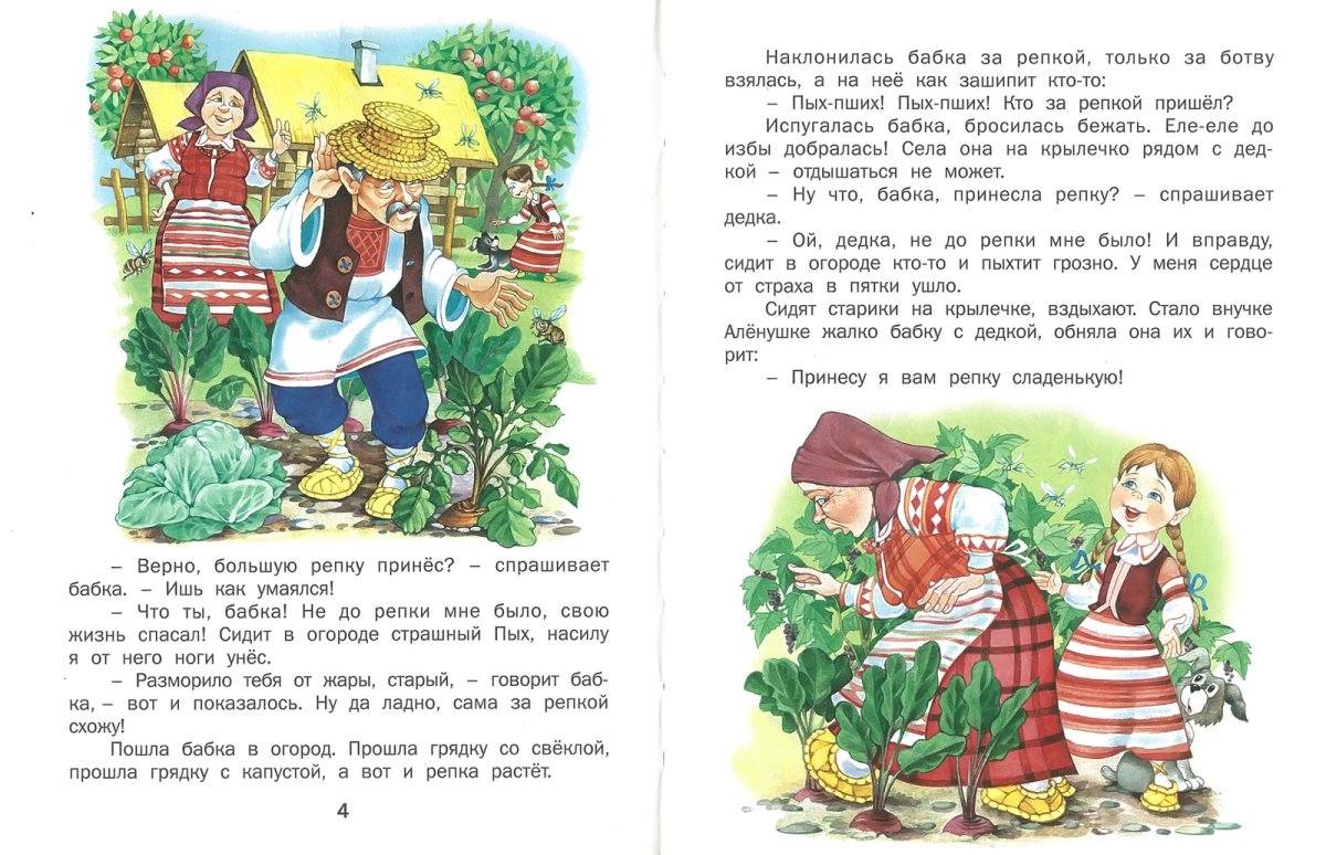 Персонажи сказки Репка раскраска