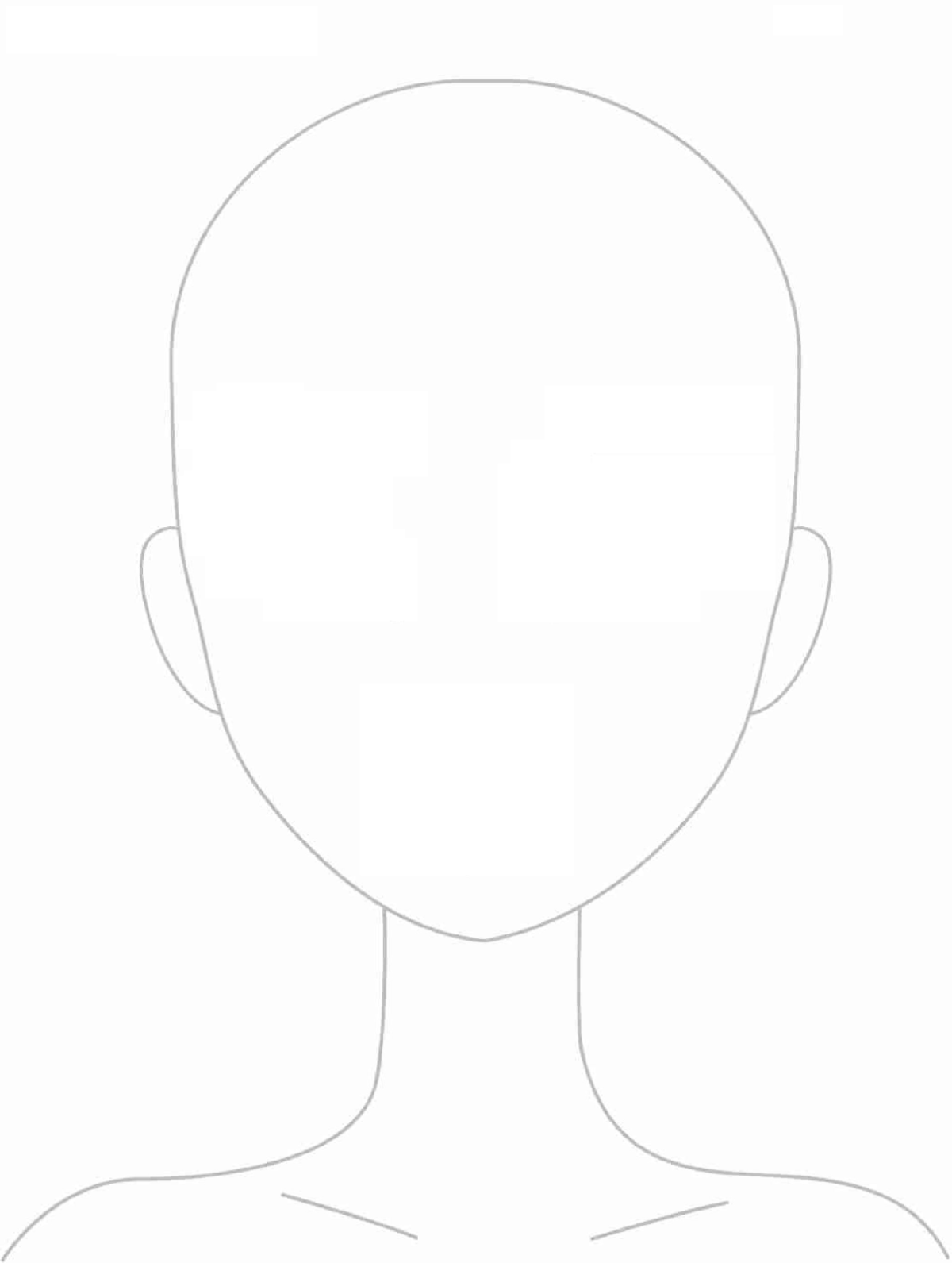 Шаблон лица девушки