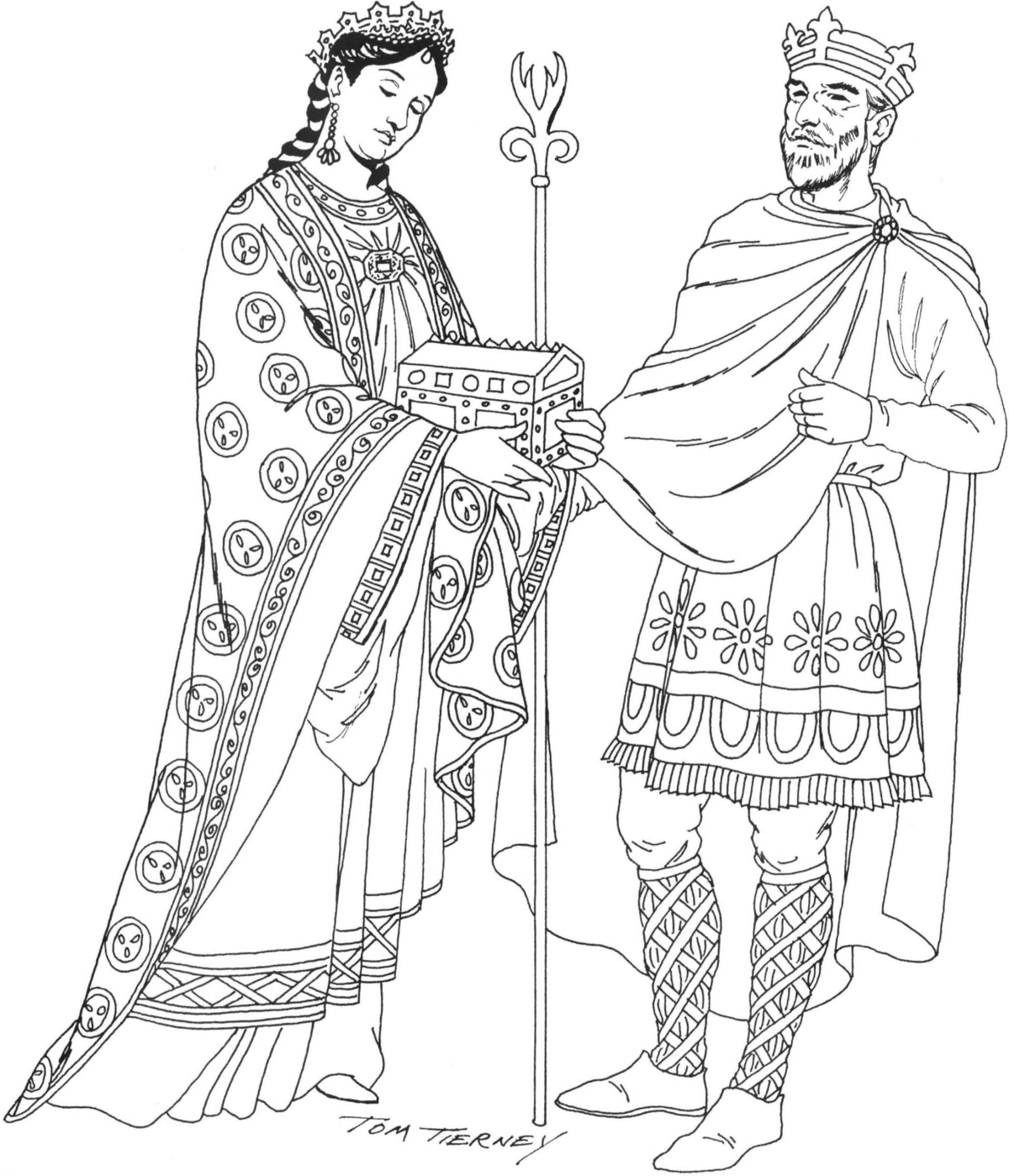 Средневековые люди черно белые