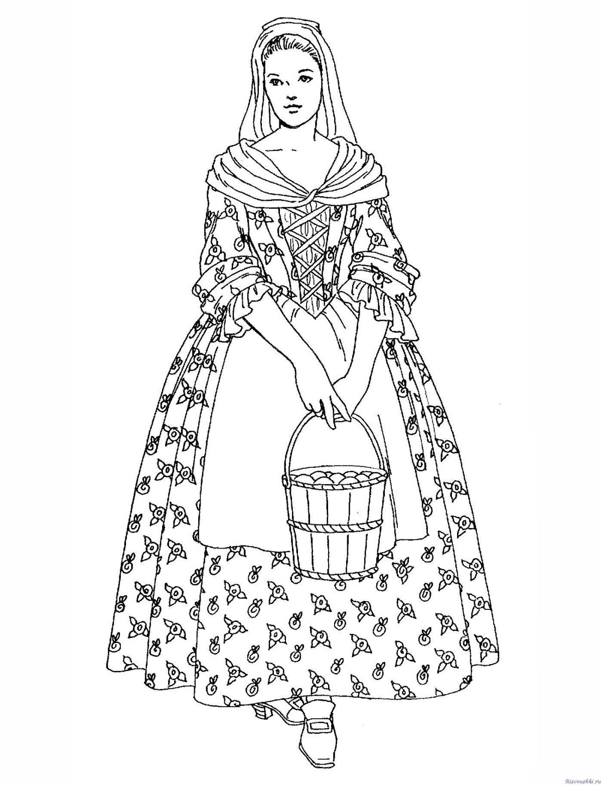 Костюм эпохи Возрождения Испания чб