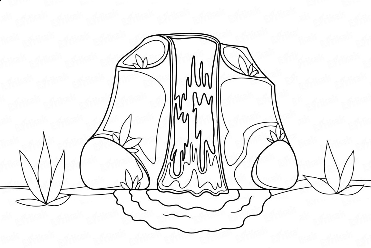 Водопад распечатка для детей 5-6 лет
