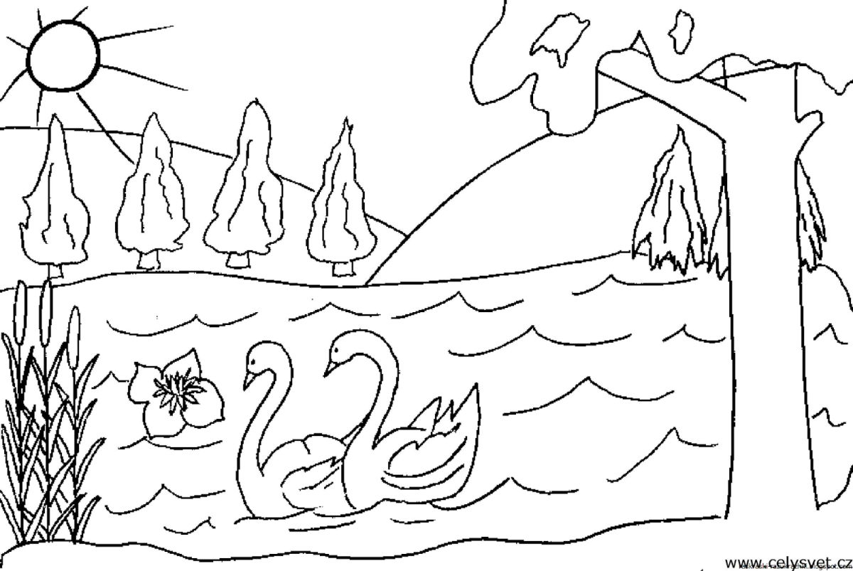 Раскраска пейзаж