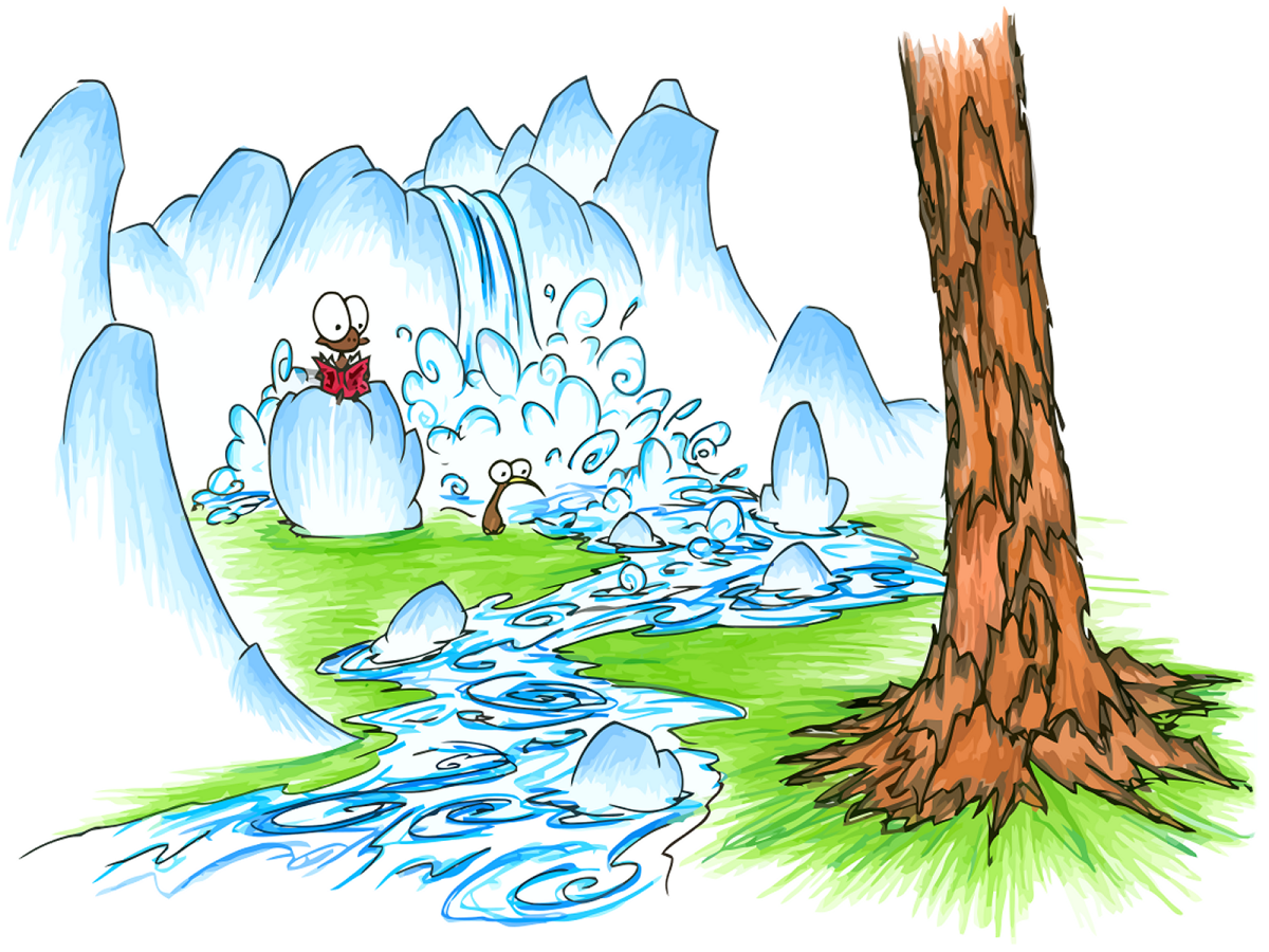 Водопад раскраска для детей