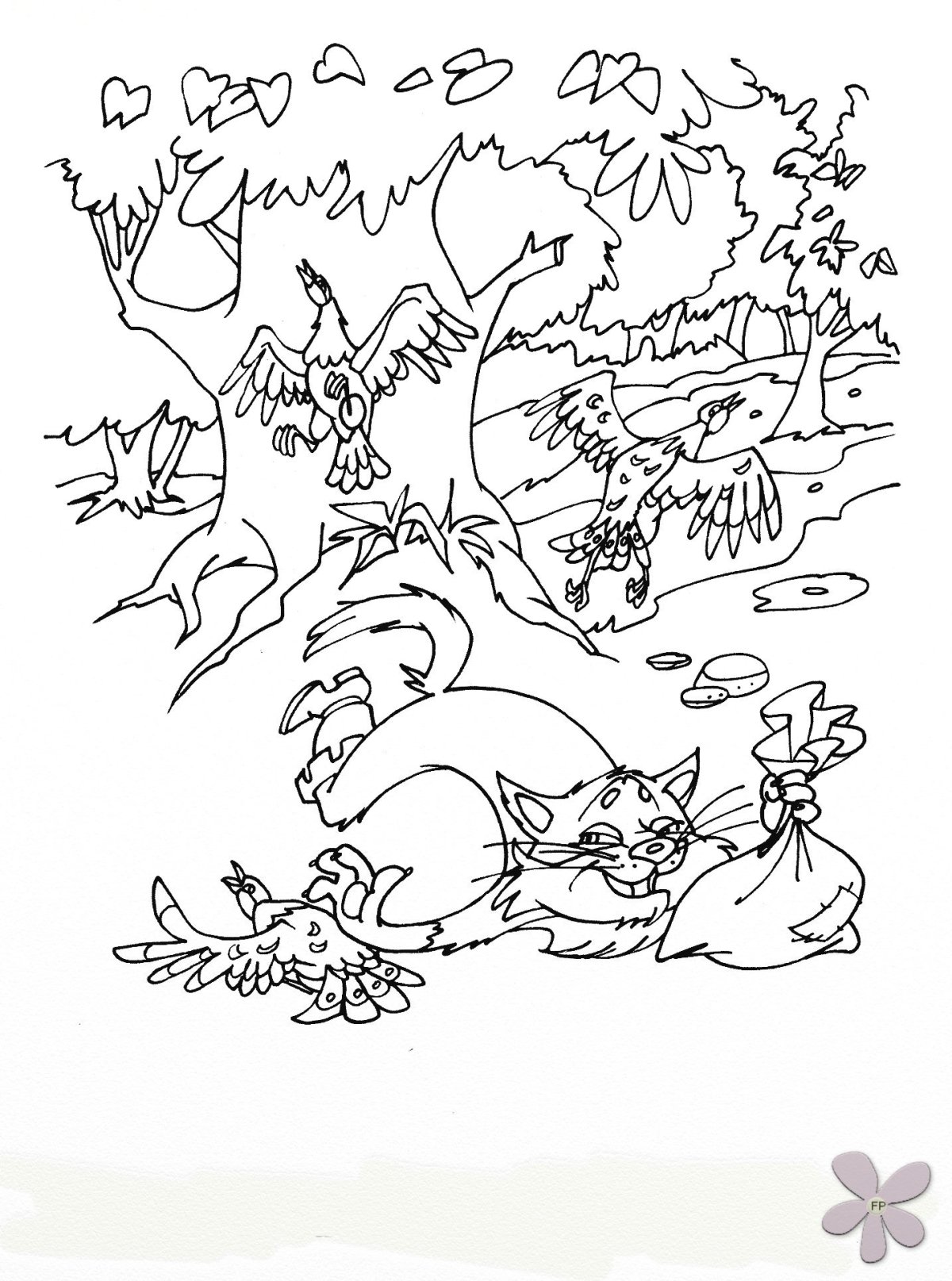 Раскраски по сказкам баба Яга