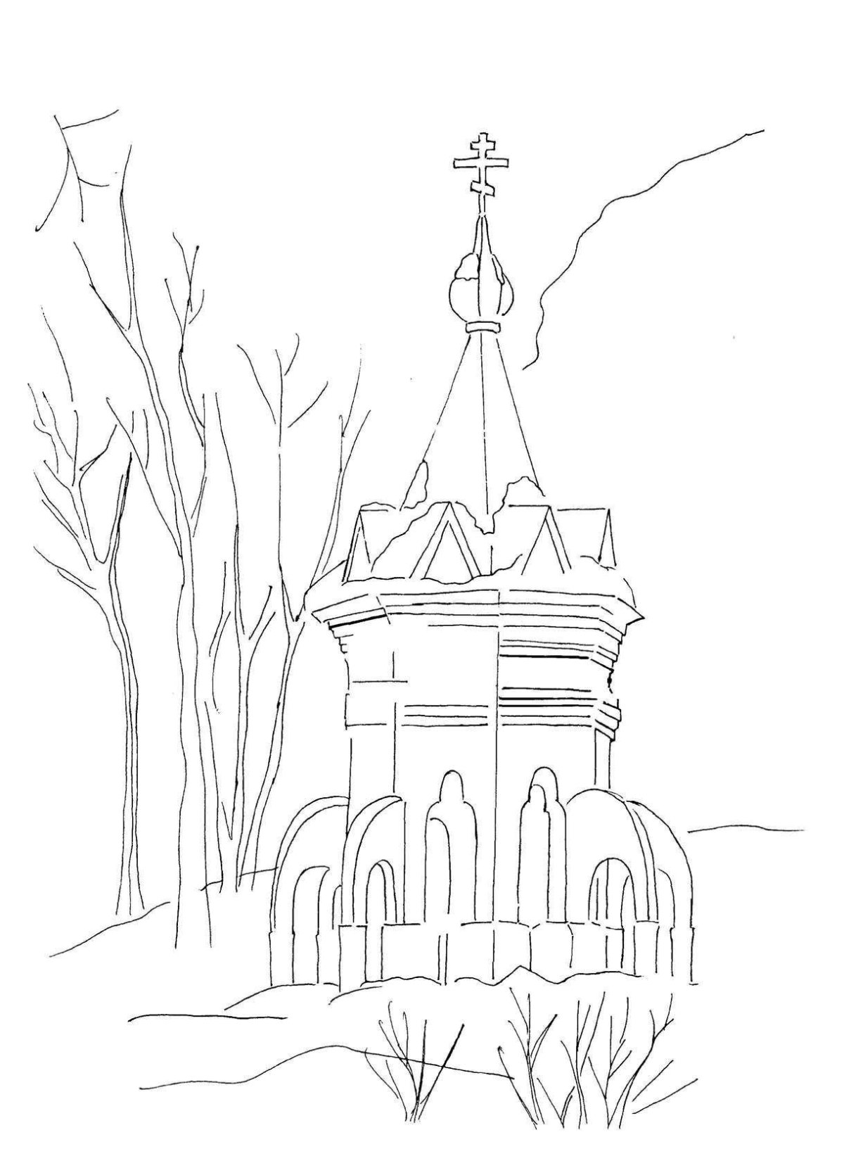 Силуэт Церковь Покрова на Нерли