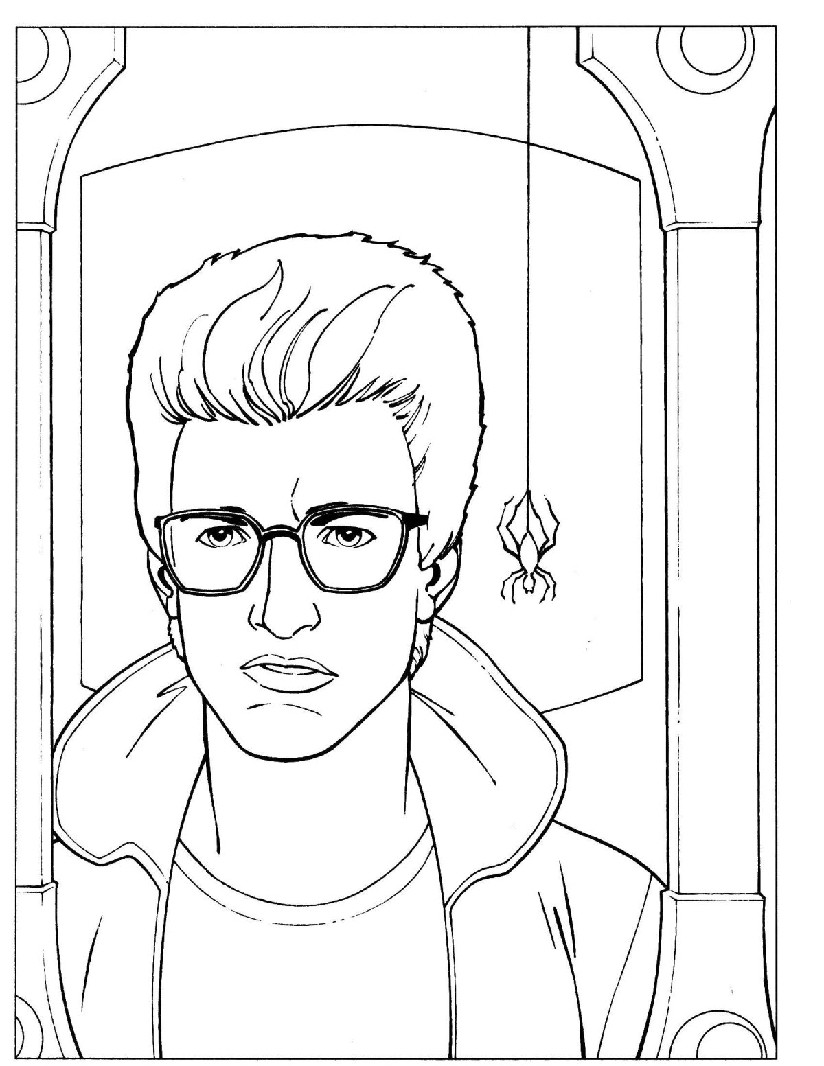 Раскраска человек паук Питер Паркер