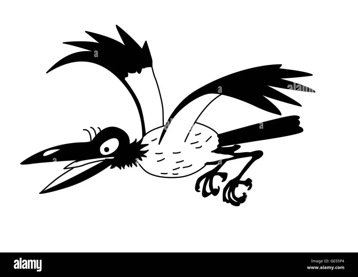 Ворона раскраска