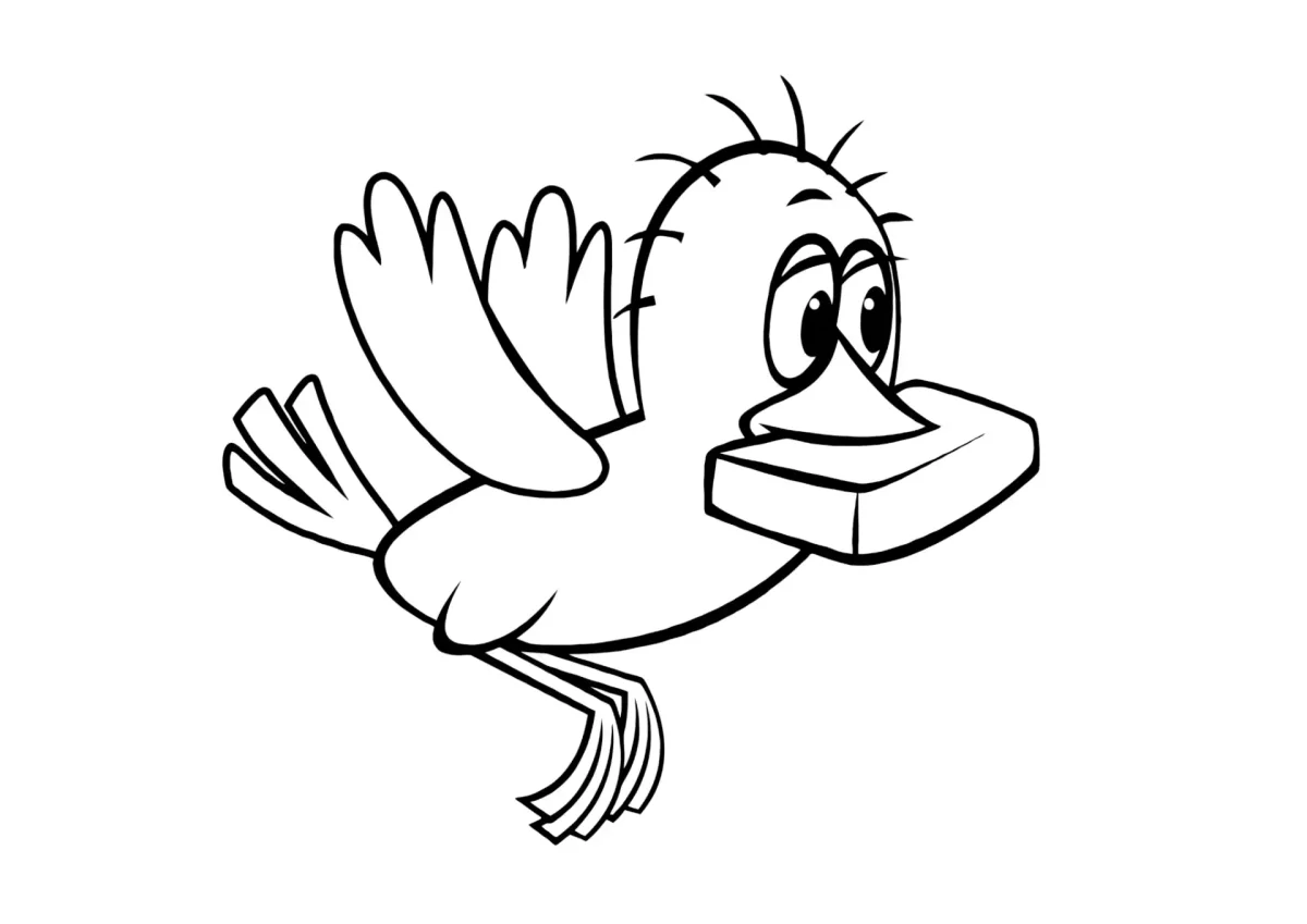 Ворона раскраска