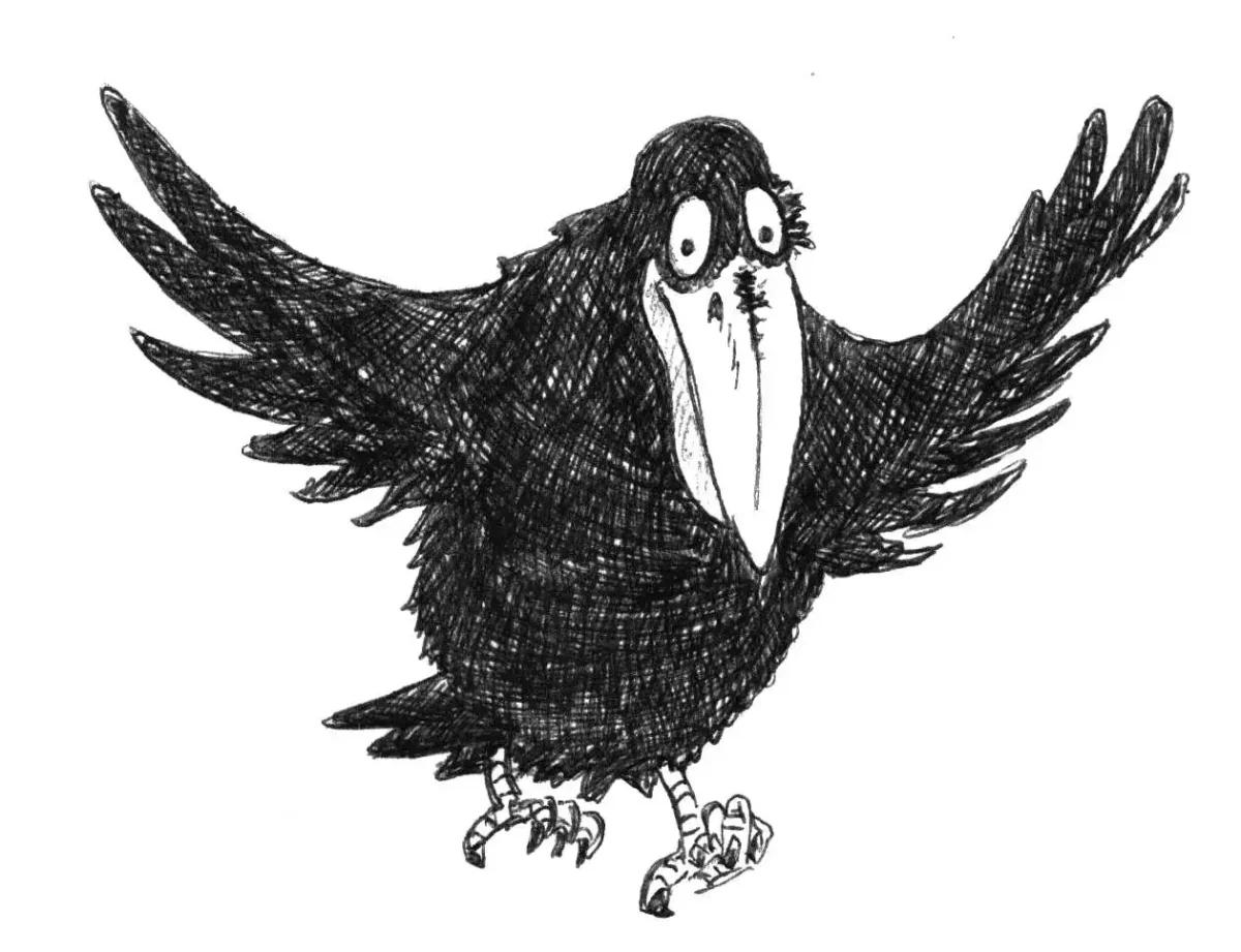 Раскраска Сказочная ворона