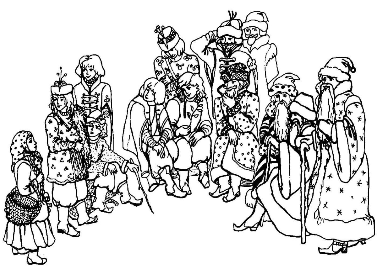 Двенадцать месяцев Маршак раскраска