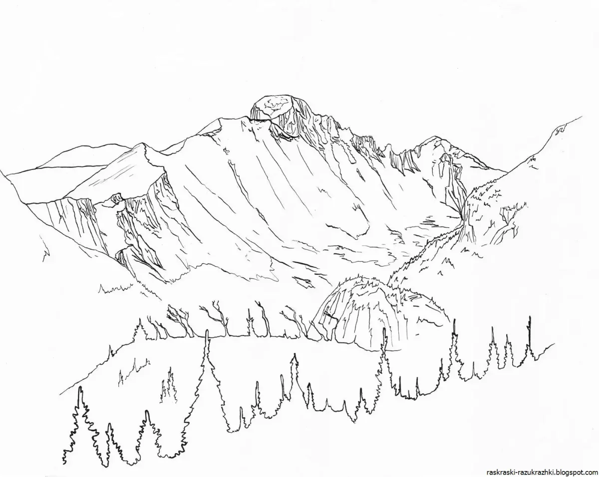 Гора Эльбрус раскраска