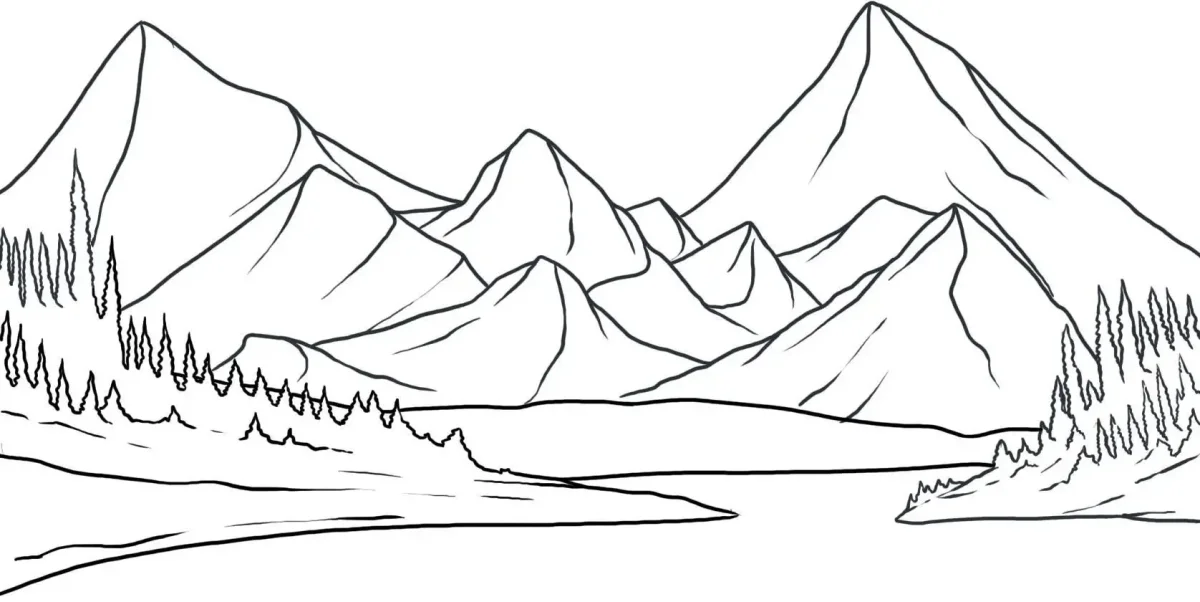 Дорога в горы эскиз