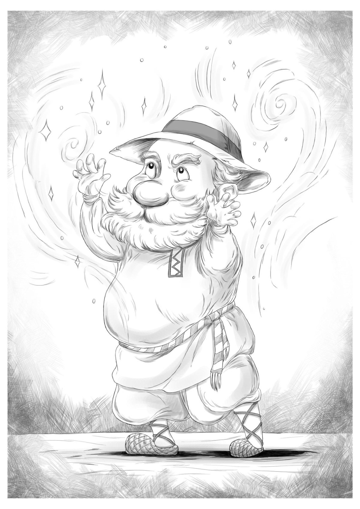 Домовой рисунок карандашом