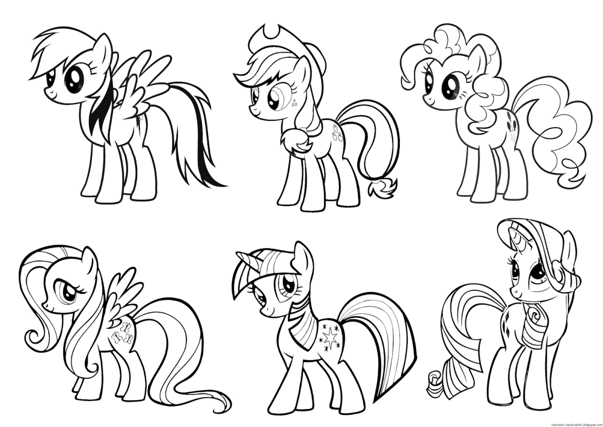 Пони раскраска для детей