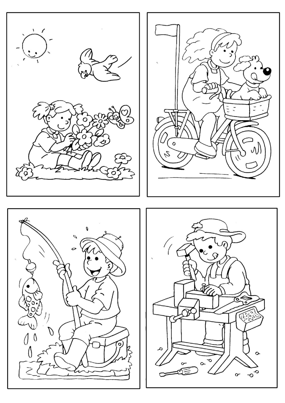 Спокойные занятия раскраска