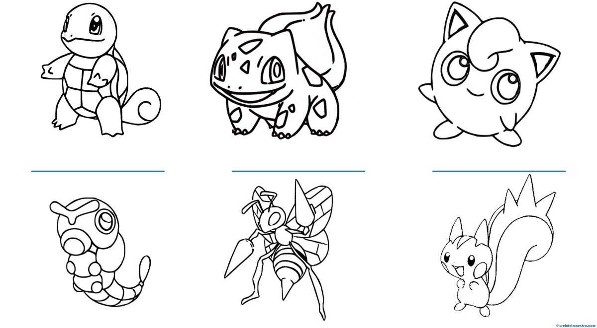 Маленькие покемоны раскраска