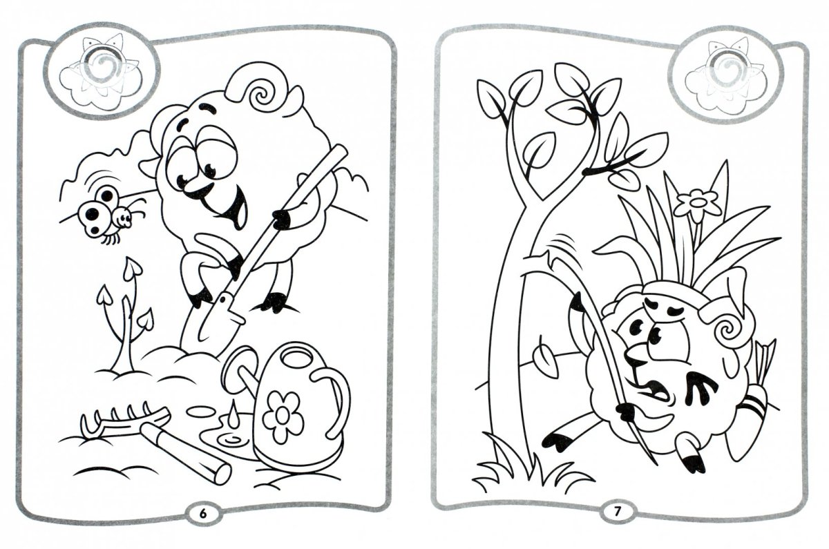 Несколько раскрасок на одном листе