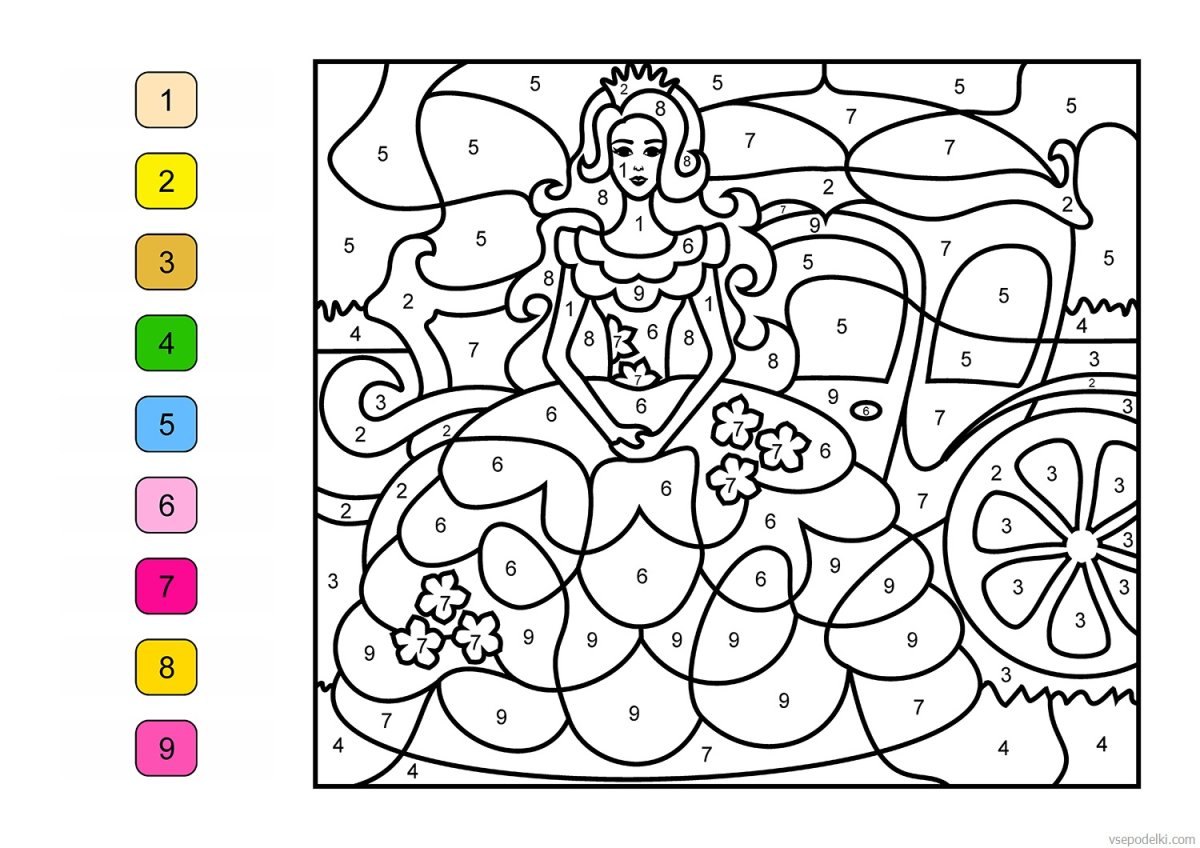Раскраска по цифрам профессии
