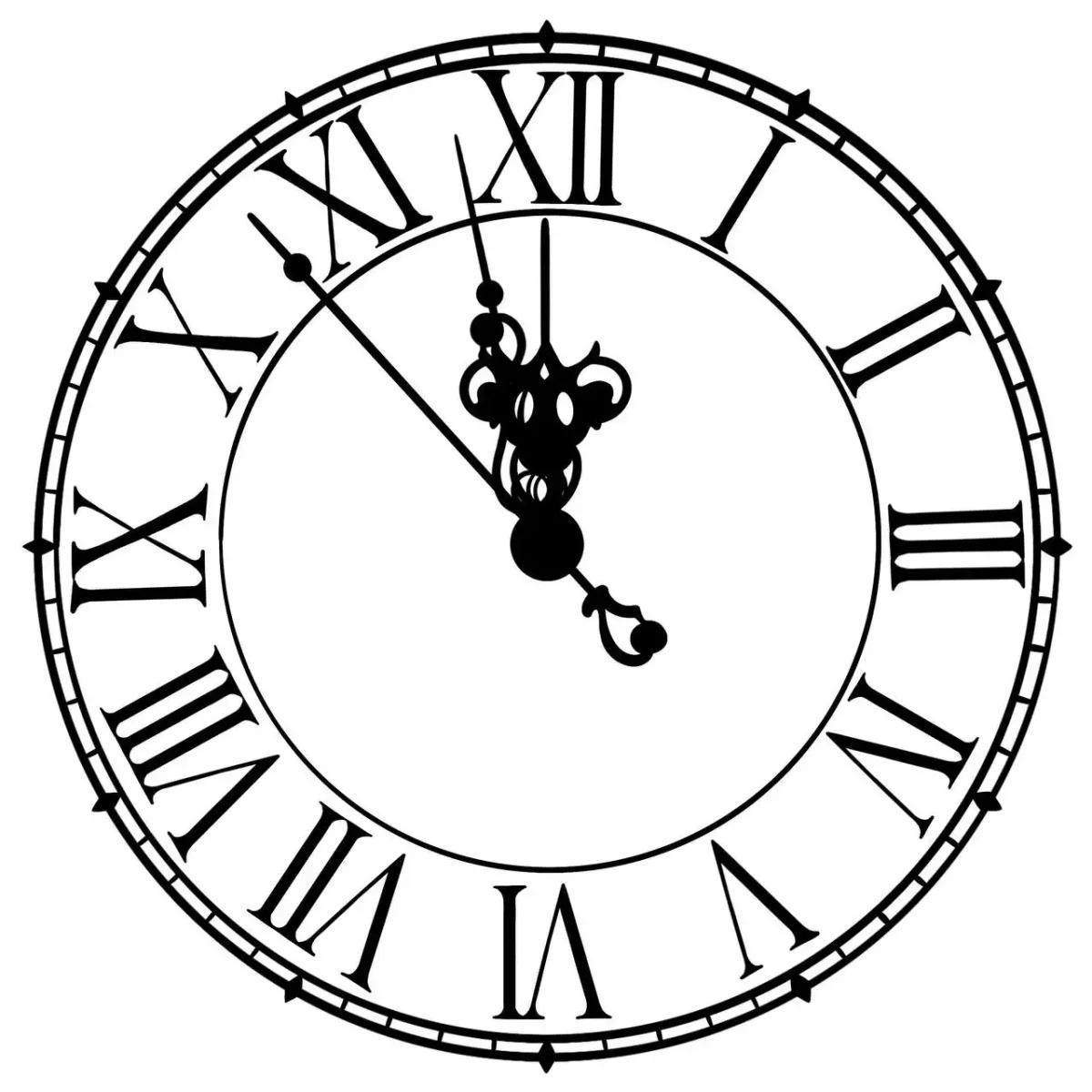 Трафарет старинных часов