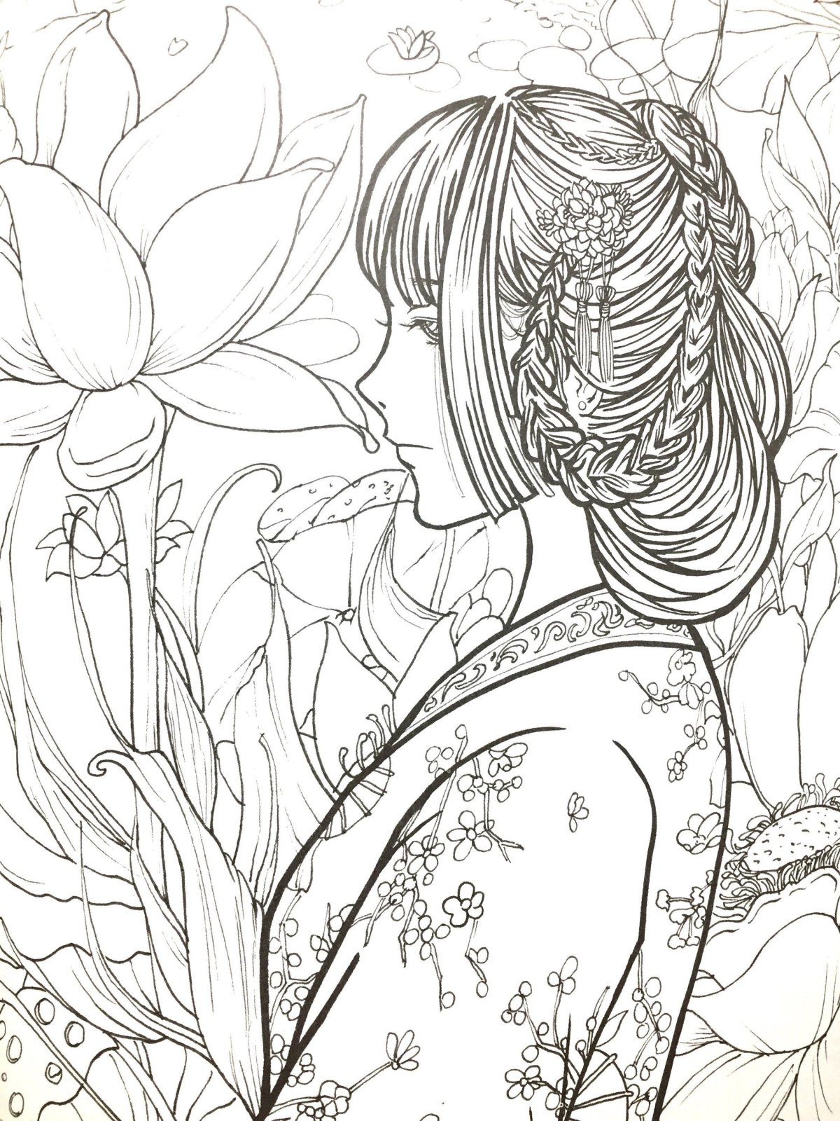 Раскраска антистресс гейша