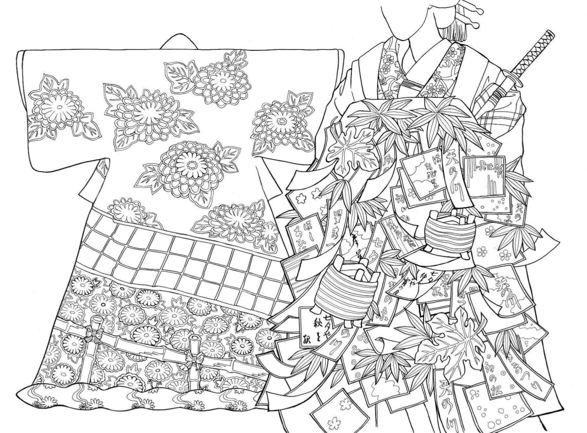 Театр Кабуки в Японии раскраска