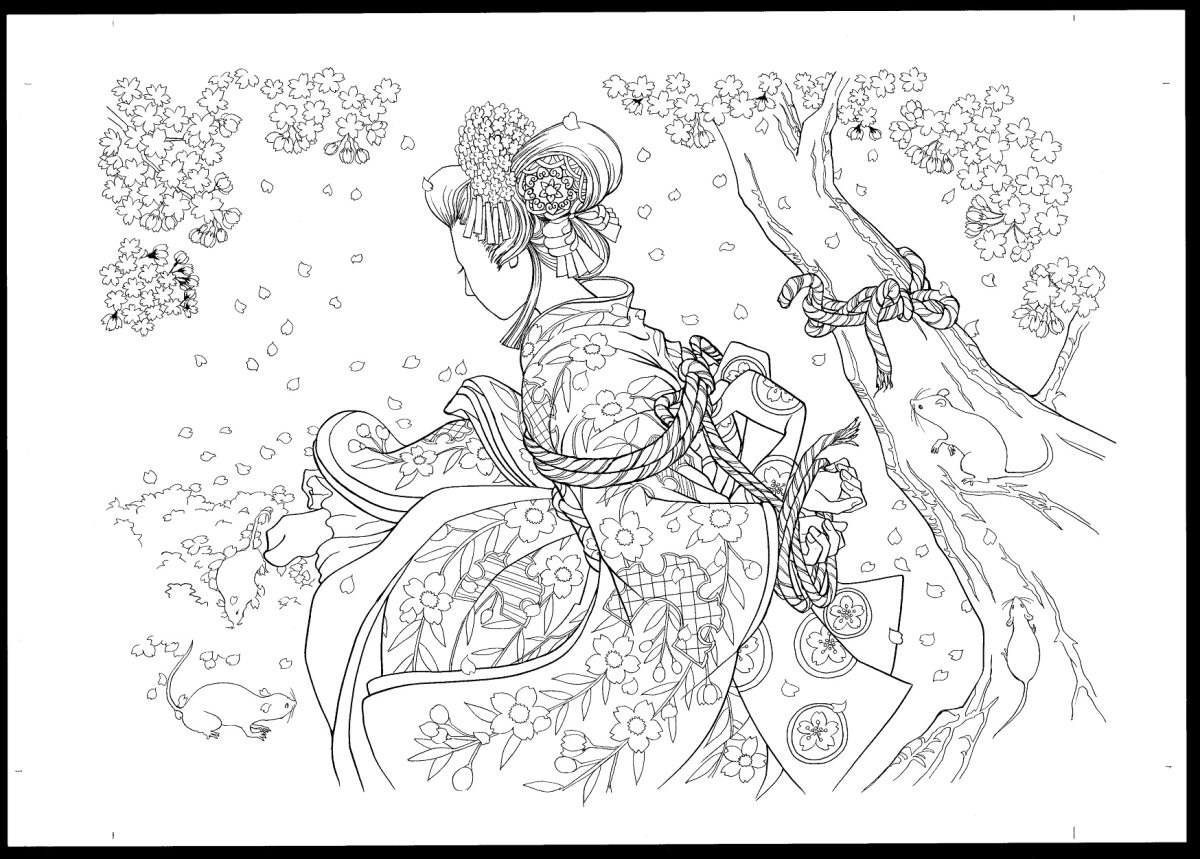 Японские раскраски антистресс