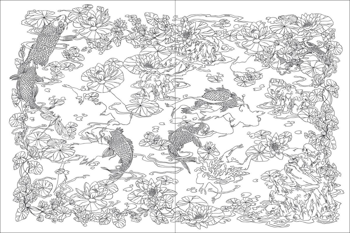 Япония сложные раскраски