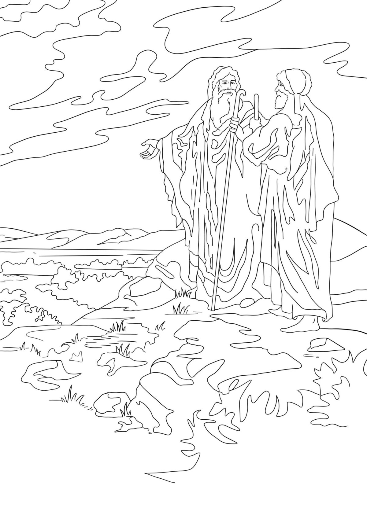 Раскраска Авраам и Сарра