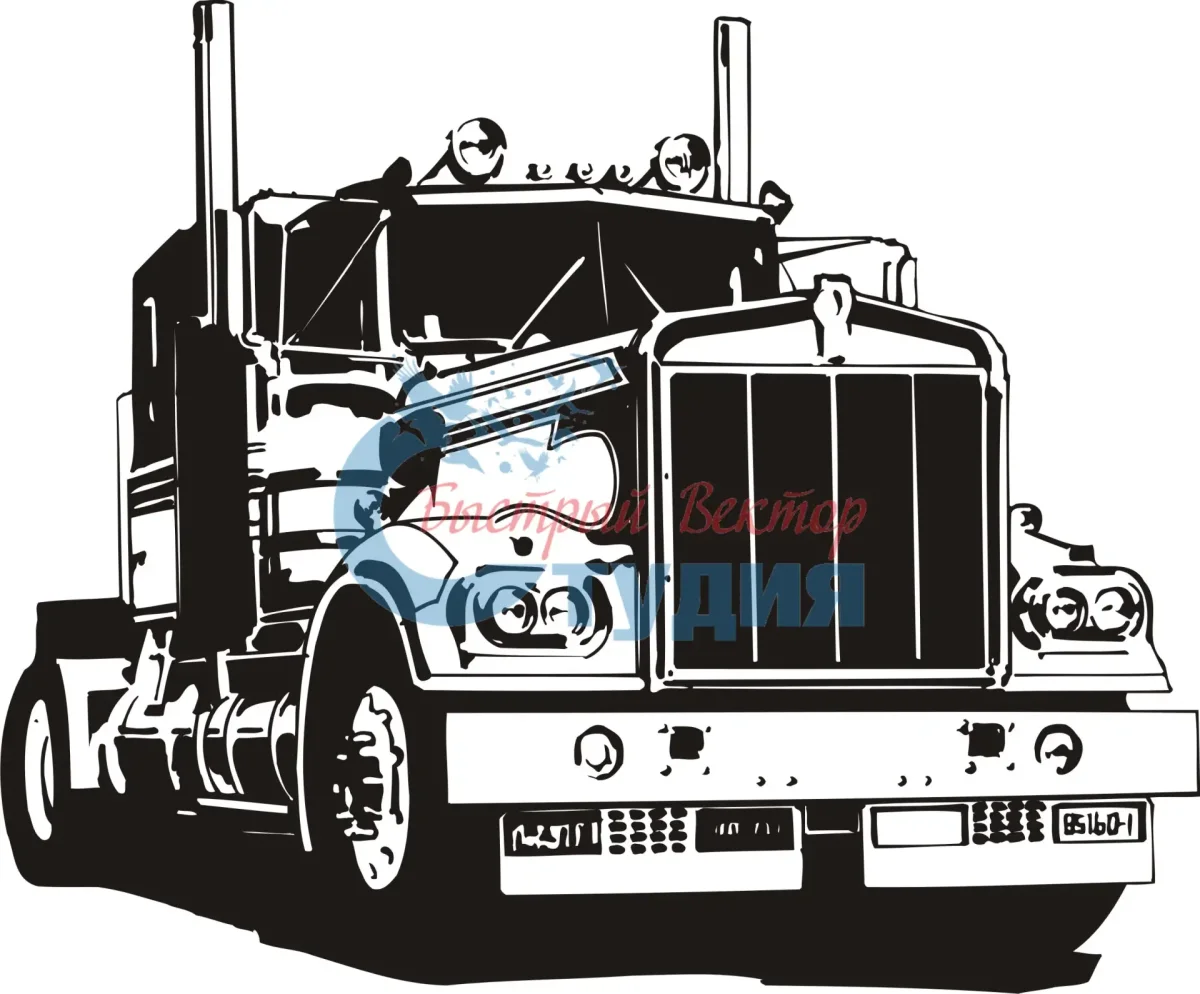 Грузовик черно белый
