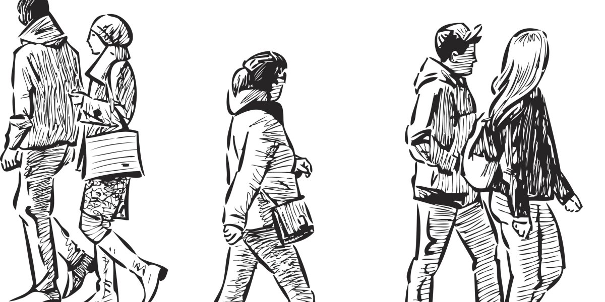 Наброски людей в парке